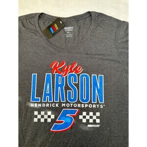 Kyle Larson Hendrick Motorsports Nascar Women's Gray V-Neck T-Shirt NWT  2XL‎